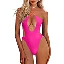 HYPERFIRE Women's Sexy Criss Cross Halter Bathing Suit Cut Out Backless Monokini Swimsuits One Piece