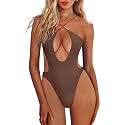 HYPERFIRE Women's Sexy Criss Cross Halter Bathing Suit Cut Out Backless Monokini Swimsuits One Piece