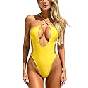 HYPERFIRE Women's Sexy Criss Cross Halter Bathing Suit Cut Out Backless Monokini Swimsuits One Piece