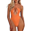 HYPERFIRE Women's Sexy Criss Cross Halter Bathing Suit Cut Out Backless Monokini Swimsuits One Piece