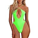 HYPERFIRE Women's Sexy Criss Cross Halter Bathing Suit Cut Out Backless Monokini Swimsuits One Piece