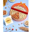 HyperFoods® Dry Fruits Hamper for Brother Rakhi for Brother with Dry Fruits Orange Box Cashews Almonds Pistachios 280 Grams Dryfruits Rakhi with Roli &amp; Rice
