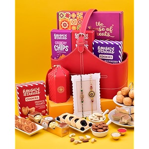 hyperfoods rakhi for brother and bhabhi rakhi hamper for brother rakhi with sweets gift pack rakhi gift hamper rakhi gifts rakhi for bhabhi sweets snacks cookies sapphire bhaiya bhabhi rakhi set