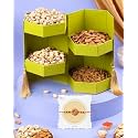 Hyperfoods® Rakhi For Brother Dryfruit Pack of 4 Cashew Almond Raisins Pistachios 800 Grams DryFruit Red Flower Rakhi with Roli &amp; Rice Rakshabandhan Gift Hamper Dry Fruits Gift Combo Rakhi with Dry Fruits
