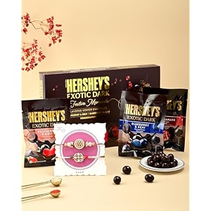 hyperfoods rakhi for brother chocolates gift pack exotic dark chocolates raksha bandhan gift hamper with rajputana couture rakhi set with roli amp rice
