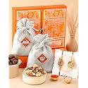 Hyperfoods® Rakhi with Dry Fruits for Brother Gift For Bhai Rawfruit's Handcrafted Silver Potli with Roli &amp; Rice Rakhi for Brother Chocolate Gift Hamper Mixed Nuts and Mocha Almonds Bites 200 Grams