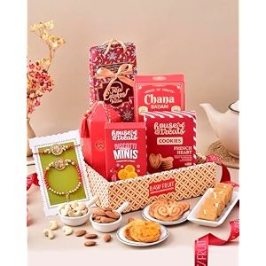 hyperfoods rakhi hamper for brother rakhi for brother and bhabhi rakhi gift hamper rakhi gift for brother rakhi hamper for brother and bhabhi rakhi gifts hamper tray tea dryfruits bhai bhabhi rakhi