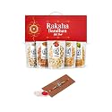 Hyperfoods Rawfruit Rakhi Combo with Kaju Badam Pista Akhrot Kishmish Dry Fruit Combo Pack | Rakhi for Brother with Dry Fruits Gift Set 500g