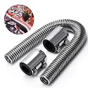 Hypertune 24" Stainless Steel Radiator Flexible Coolant Water Hose Kit W/Cap Clamp Silver