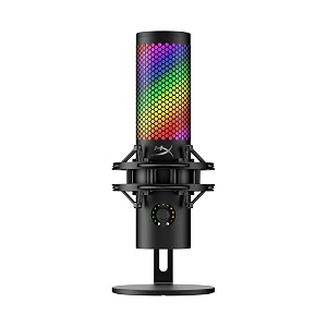 hyperx quadcast 2 s  usb microphone for streamers and content creators 32-bit bit depth 192khz sampling rate 100 argb leds pc win11 mac steam deck usb-c - black