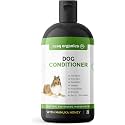 Hypoallergenic Dog Coat Conditioner- Detangles & Softens Fur, Calms Itching & Dryness, Organic Aloe Vera & Manuka Honey Soothes The Skin, Reduces Dandruff, Shedding, Scratching and More 16oz