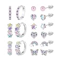 Hypoallergenic Earrings for Girls Women,Surgical Steel Screw Back Earrings for Little Girl Cute Kids Earrings Set for Sensitive Ears Screw back Stud Toddler Earring Set Kids Jewelry for Teen Girls
