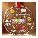 Hyturlte Teacher Ornament Glass – Christmas Ornaments for Teachers Appreciation – Thank You Teacher Gift, Preschool or Daycare Teachers Ornament, End of Year Keepsake Decoration