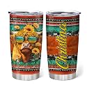 Hyturtle Personalized Gifts For Highland Cow Lover - Highland Cow Customized Name Stainless Steel Tumbler 20oz With Lid - Idea Farm Animals Lover Gifts For Women, Girl, kids On Birthday, Christmas