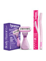 Hyuman Combo of 1 Mini Body Razor & 1 Facial Razor for Shaving,Painless Hair Removal, Women (Pack of 2)