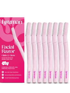 hyuman face razor glide  glow for facial hair reusable eyebrowsupper lipchin women pack of 8