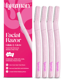 hyuman face razor glide  glow for facial hair reusable eyebrowsupper lipchin women pack of 4