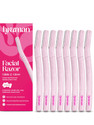 Hyuman Face Razor Glide & Glow for Facial Hair, Reusable, Eyebrows,Upper Lip,Chin, Women (Pack of 8)