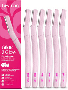 hyuman face razor glide  glow for facial hair reusable eyebrowsupper lipchin women pack of 6