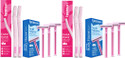 Hyuman Face Razor Pack of 4 + SoftShave Razor Pack of 6 Combo, Women (Pack of 10)