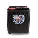 HYUNDAI Semi Automatic Washing Machine 8.5 KG (Black Blossom) Curved Glass Lids…