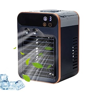 portable air conditioner4000mah rechargeable office air conditioner in three speedsampspray speedportable evaporative cooling fan with spray for home bedroom office navy blue