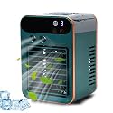 Portable Air Conditioner,4000mAh Rechargeable Office Air Conditioner in Three Speeds&amp;Spray Speed,Portable Evaporative Cooling Fan with Spray for Home Bedroom Office (navy blue)