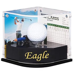 golf ball display case for eagle golf ball w full scorecard display frame golf gifts accessories for men and women eager ball case w gold stamped eagle