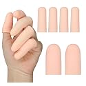Hyzone Gel Finger Protector Finger Caps - 6 PCS, Silicone Fingertips Protection, Gel Finger Cots For Trigger Finger, Hand Cracking, Blisters, Finger Arthritis Finger Gloves For Eczema - 2 Big + 4 Long Caps
