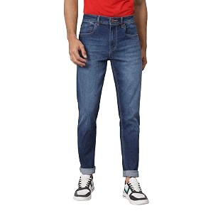 isol Mens Tapered Fit Solid Mid-Rise Stretchable