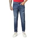 i39sol Mens Tapered Fit Solid Mid-Rise Stretchable