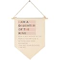 I Am A Daughter Of the King-Inspirational Flag Sign Gift for Baby Newborn Girls Kids-Banner Pennant Wall Decor Gift for Nursery Bedroom Playroom -Baby Gift Shower-New Home Christmas Gift