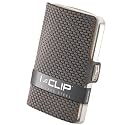 I-CLIP Stainless Steel with interchangeable Moneyclip - Slim Wallet - Leather Wallet - Premium Wallet - Stainless Steel Cardholder - Blasted Milanaise Urban Grey