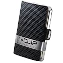 I-CLIP Stainless Steel with interchangeable Moneyclip - Slim Wallet - Leather Wallet - Premium Wallet - Stainlesss Steel Cardholder - Polished Milanaise Black