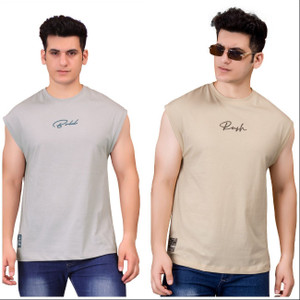 ID Printed Men Round Neck Multicolor T-Shirt