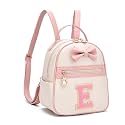 I IHAYNER Girls Initial Bowknot Small Leather Backpack Cute Mini Backpack Personalized Trendy Stuff Gifts for Women Pink-E