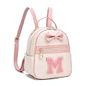 I IHAYNER Girls Initial Bowknot Small Leather Backpack Cute Mini Backpack Personalized Trendy Stuff Gifts for Women Pink-M