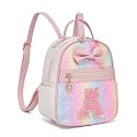 I IHAYNER Girls Initial Purse Small Backpack for Kids Cute Mini Backpack for Girls Personalized Trendy Stuff Gifts for Women （Pink-A）