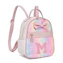 I IHAYNER Girls Initial Purse Small Backpack for Kids Cute Mini Backpack for Girls Personalized Trendy Stuff Gifts for Women （Pink-M）