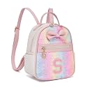 I IHAYNER Girls Initial Purse Small Backpack for Kids Cute Mini Backpack for Girls Personalized Trendy Stuff Gifts for Women （Pink-S）