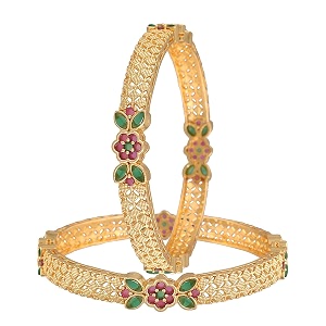 I Jewels 18K Gold Plated Traditional Brass