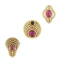 I Jewels Gold Plated Traditional Clip On Nose Pin Without Piercing For Women And Girls (NL56Q-59Q-60Q)
