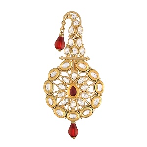 i jewels gold plated traditional kundan safa kalangi brooch for groommendulha pagadi sm55