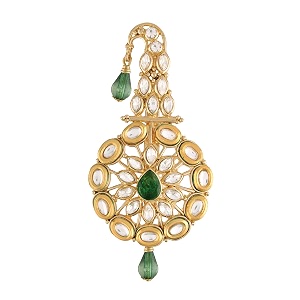 i jewels gold plated traditional kundan safa kalangi brooch for groommendulha pagadi sm55