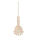 I Jewels Gold Plated Traditional Kundan & Pearl Maang Tikka For Women/Girls