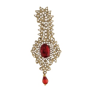 i jewels gold plated traditional stone pearl drop safa kalangi brooch for groommendulha pagadi sm52