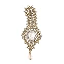 I Jewels Gold Plated Traditional Stone Pearl Drop Safa Kalangi Brooch for Groom/Men/Dulha Pagadi (SM52)