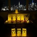 WYMM I Love You Light Up Letters, 30 Tea Lights &amp; 1000 Rose Petals
