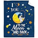 I Love You to The Moon and Back Throw Blanket - ​Super Soft Flannel Fleece Blanket with Teen Girls, Plush Lightweight Fuzzy Cozy Blanket Microfiber for Couch S 50"X40" for Kid