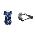 I-SWIM LADIES COSTUME IS-103 NAVY/WHITE DOTS SIZE 2XL WITH GOGGLES SILICON JOINTLESS WITH BOX SKY